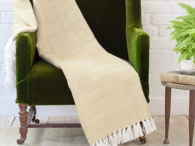 Scandinavian Throws Blankets Weaver Green